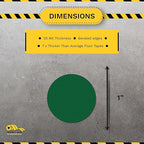 Mighty Line 1" Solid Dot Shaped Floor Marking Tape for Safety, Caution, Warning, Heavy-Duty, Peel and Stick, Adhesive Circle Spots, Industrial Quality, Green, Pack of 200