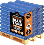 Better Blue Poly Tarp 20' x 40' - Bulk Full Pallet (108 Pack) Multipurpose Protective Cover - Lightweight, Durable, Waterproof, Weather Proof - 5 Mil Thick Polyethylene - by Xpose Safety