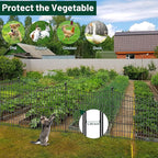 5 Panels No Dig Dog Fence Outdoor for Yard, 40 in(H) X 12 ft(L) Decorative Tall Garden Fence Animal Barrier, Rustproof Metal Wire Garden Edging and Borders, Temporary Fencing Stakes