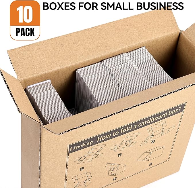 Small Shipping Boxes 3.5x3.3x1.6 Inches, 10-Pack White Corrugated Cardboard Gift Boxes for Mailing, Packaging & Storage