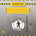 Mighty Line Pedestrian Traffic Crossing Walkway Floor Sign for Safety, Caution, Warning, Heavy-Duty, Peel and Stick, Adhesive, Industrial Quality, 24"