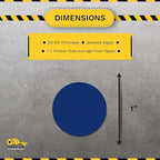 Mighty Line 1" Solid Dot Shaped Floor Marking Tape for Safety, Caution, Warning, Heavy-Duty, Peel and Stick, Adhesive Circle Spots, Industrial Quality, Blue, Pack of 200
