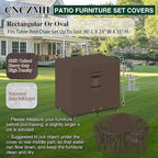 Heavy Duty Patio Furniture Covers Waterproof, 600D Outdoor Furniture Cover Waterproof for Sectional Sofa Couch, Outdoor Dining Table and Chair Set Covers 36''L x 24''W x 35''H, Brown