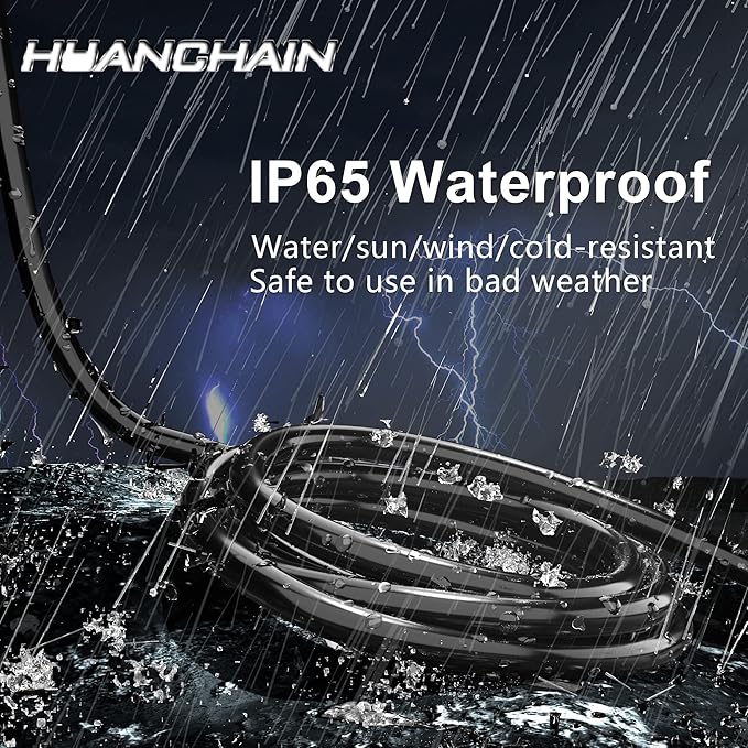 HUANCHAIN 150 FT 16 Gauge Black Indoor Outdoor Extension Cord Waterproof, Flexible Cold Weather 3 Prong Electric Cord Outside, 10A 1250W 125V 16AWG SJTW, ETL Listed