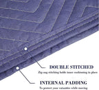 4 Pack Moving Blankets Heavy Duty 80"x72" Quilted Packing Blankets for Moving Furniture Padded Shipping Furniture Mover Blue