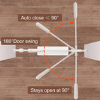 Baby Gate for Stairs No Drill 38.58-43.31 Inch, Pressure Mounted Metal Child Safety Dog Gates for Doorways, Walk Through Pet Indoor Auto Close, White