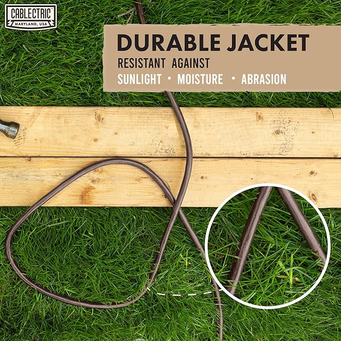 Brown Outdoor Extension Cord 75 ft, 16/3 Heavy Duty Cable with 3 Prong Grounded Plug, 13 AMP for Garden, Lawn, Landscaping, Tools & Appliances, 75 ft Extension Cord 3 Prong