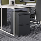 2 Drawer Vertical File Cabinet - Mobile Filling Cabinet with Lock for Legal/Letter Files - Office Storage File Cabinet with Wheels Under Desk - Assembly Required