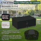 Heavy Duty Patio Furniture Covers Waterproof, 600D Outdoor Furniture Cover Waterproof for Sectional Sofa Couch, Outdoor Dining Table and Chair Set Covers 56''L x 32''W x 28''H, Black