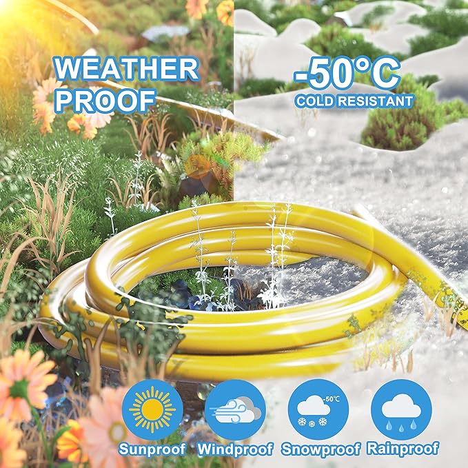 HUANCHAIN 12/3 Gauge Heavy Duty Outdoor Extension Cord 75 ft Waterproof with Lighted end, Flexible Cold-Resistant 3 Prong Electric Cord Outside, 15Amp 1875W 12AWG SJTW, Yellow, ETL