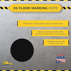 Mighty Line 1" Solid Dot Shaped Floor Marking Tape for Safety, Caution, Warning, Heavy-Duty, Peel and Stick, Adhesive Circle Spots, Industrial Quality, Black, Pack of 200