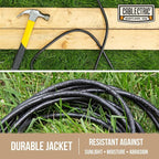 Heavy Duty Extension Cord 100 Ft, 12 Gauge Long Outdoor Extension Cord with 3 Prongs, SJTW Weatherproof Black 12/3, 15 AMP, Great for Major Appliances - Lighted Ends