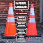 Traffic Cones - Safety Cones - 28" Orange Cones with 2 Reflective Collars - Construction Cones - Road Cones - Parking Cones - Street Cone (32 pack)