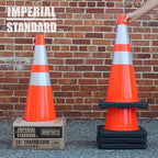 Traffic Cones - Safety Cones - 28" Orange Cones with 2 Reflective Collars - Construction Cones - Road Cones - Parking Cones - Street Cone (4 pack)