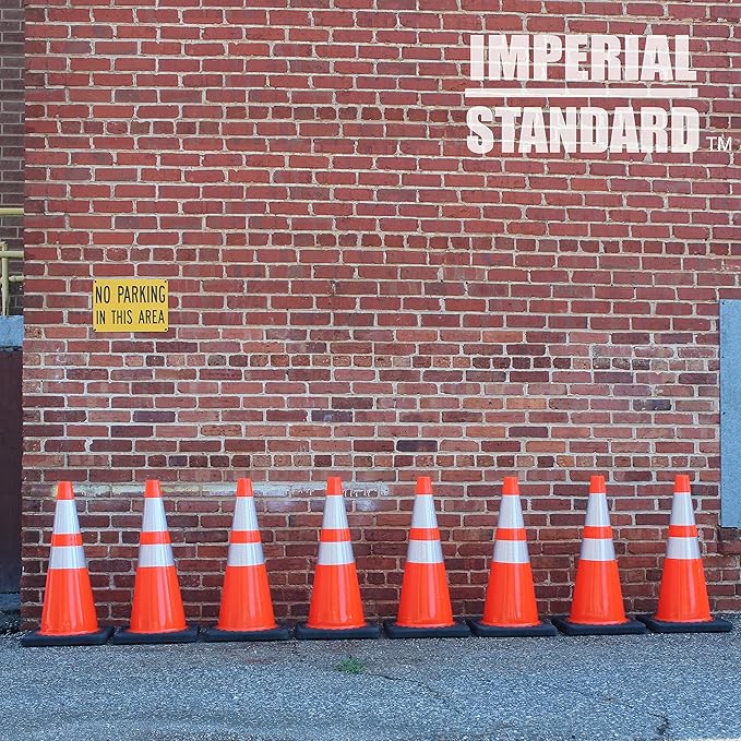 Traffic Cones - Safety Cones - 28" Orange Cones with 2 Reflective Collars - Construction Cones - Road Cones - Parking Cones - Street Cone (32 pack)